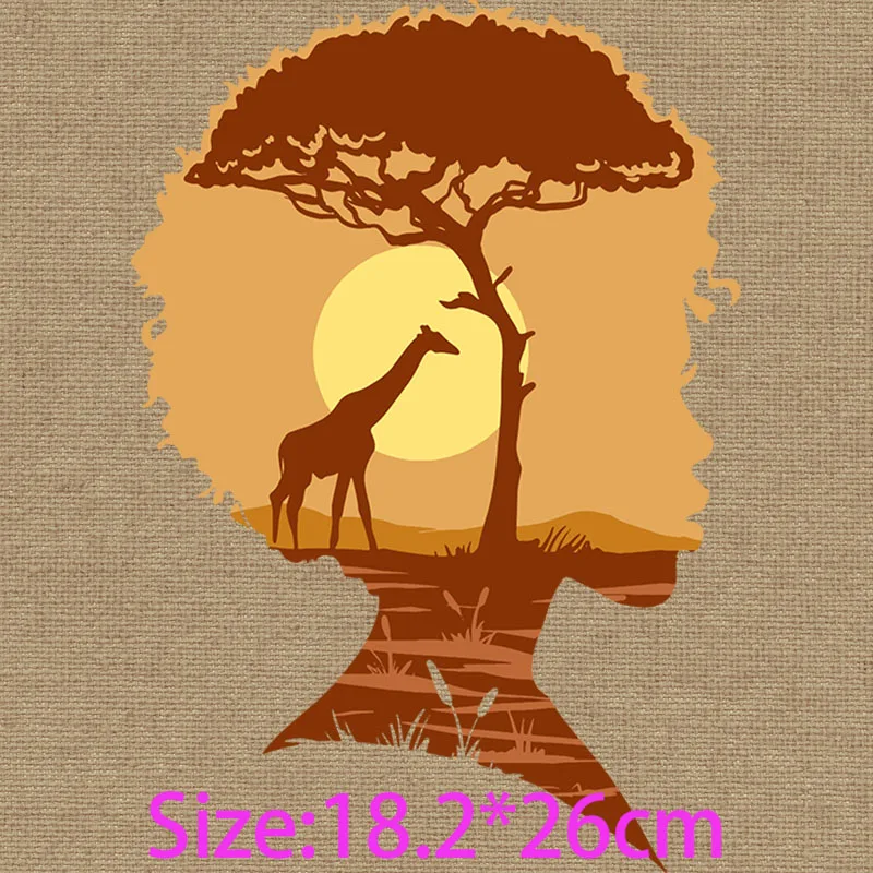 Теплопередающие наклейки для футболок афро-курчавые Дива африканская