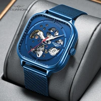 guanqin business automatic mechanical men watch strap air tourbillon design sapphire stainless steel strap relogio masculino