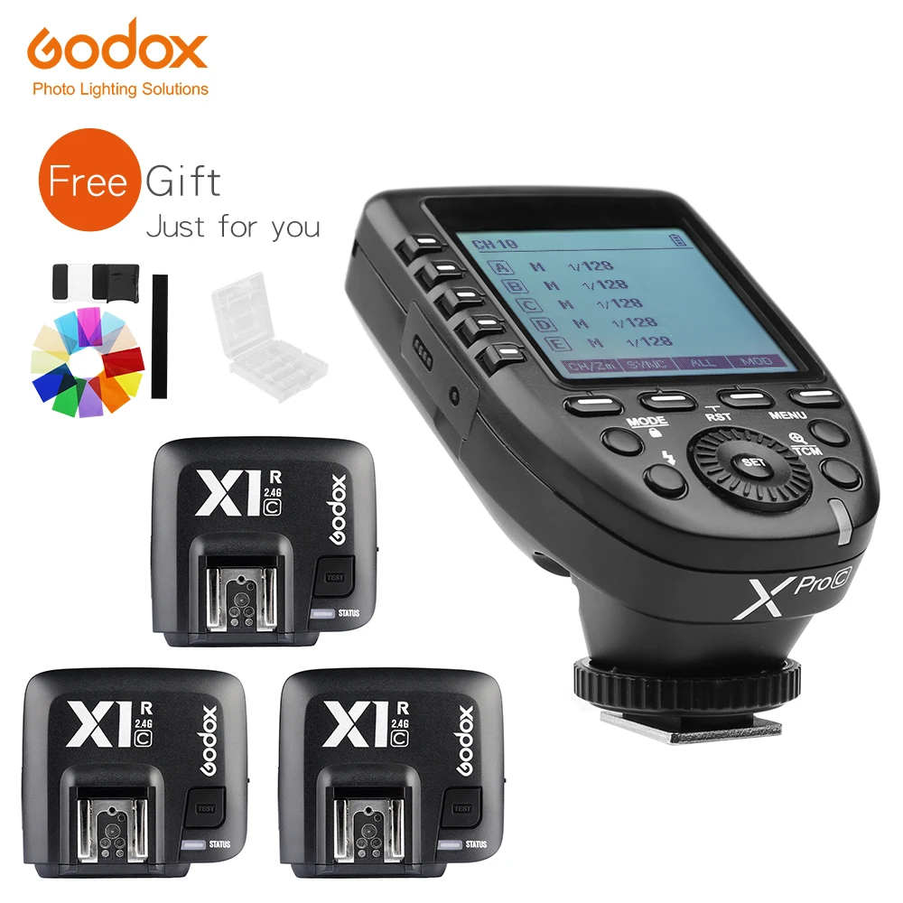 

GODOX XPro-C E-TTL 2.4G Wireless High Speed Sync X system Trigger + 3x Godox X1R-C Receiver For Canon EOS Cameras