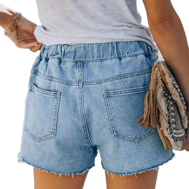 Women Summer Loose Casual Hole Shorts 2023 Thin Stylish Soft Short Jeans for Girl Women's Clothing  Streetwear Oversized Ripped