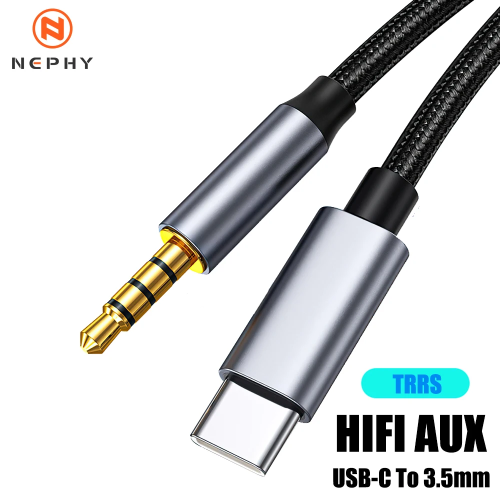4-полюсный кабель Aux с разъемом USB Type-C на 3 5 мм TRRS для iPhone 15 Pro Max iPad Xiaomi гарнитура