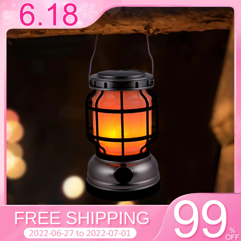 Светодиодный фонарь на солнечной батарее портативный для кемпинга