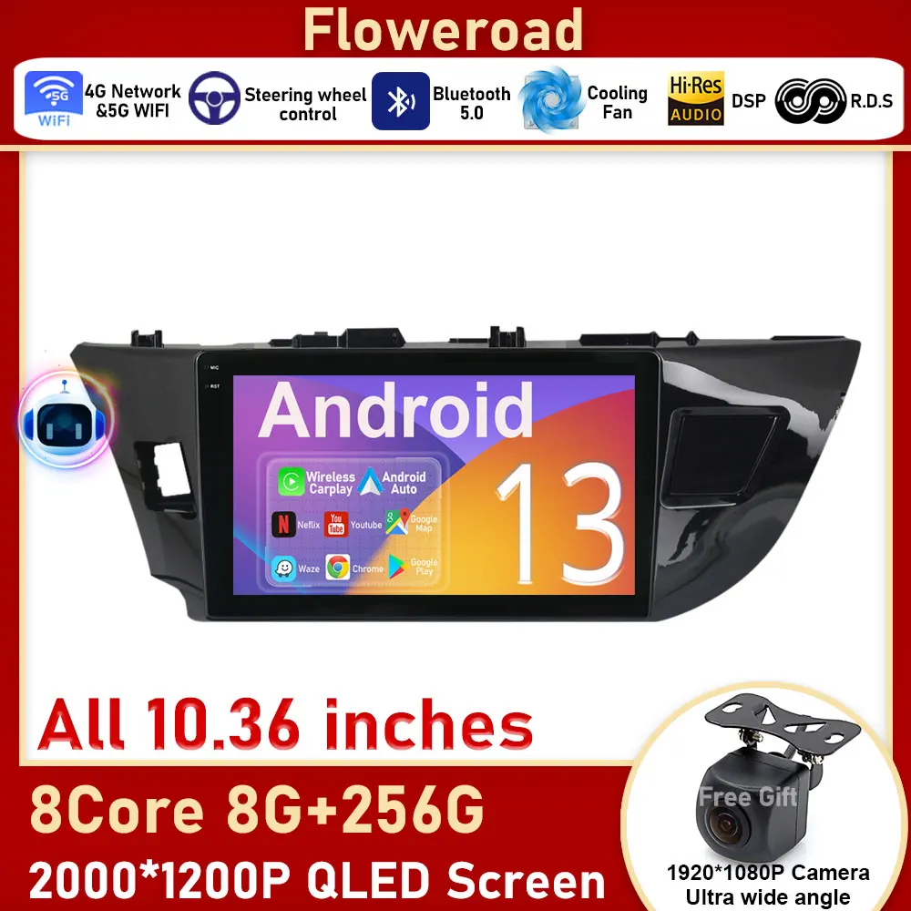 

2K Carplay Screen For Toyota Corolla 11 2012 - 2016 Car Radio Multimedia Video Player Navigation No 2din 2 din Android Auto BT
