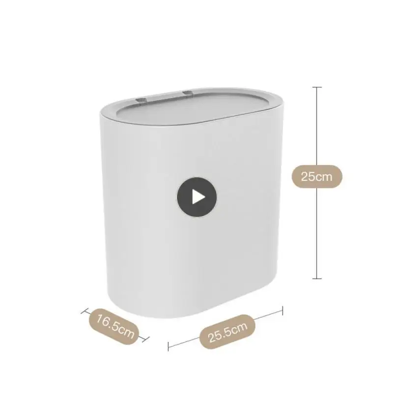 

Waste Bins Trash Can Simple Household Press Flip Roller Toilet Kitchen Garbage Basket 7l 12l Press Type Trash High Color Value