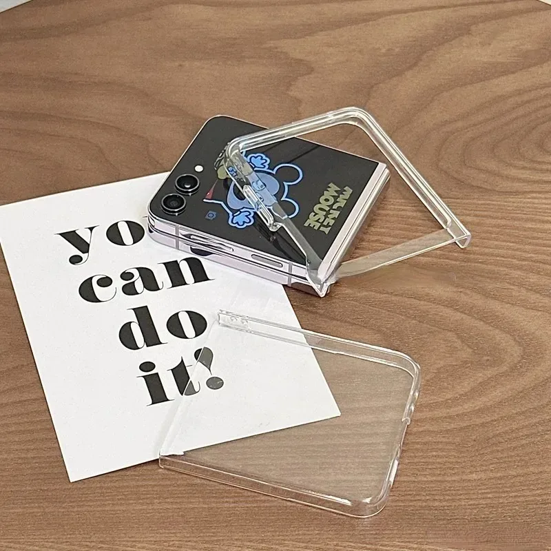 Чехол для Samsung Z Flip6 прозрачный роскошный защитный чехол ПК тонкие чехлы Galaxy Flip5 Flip4