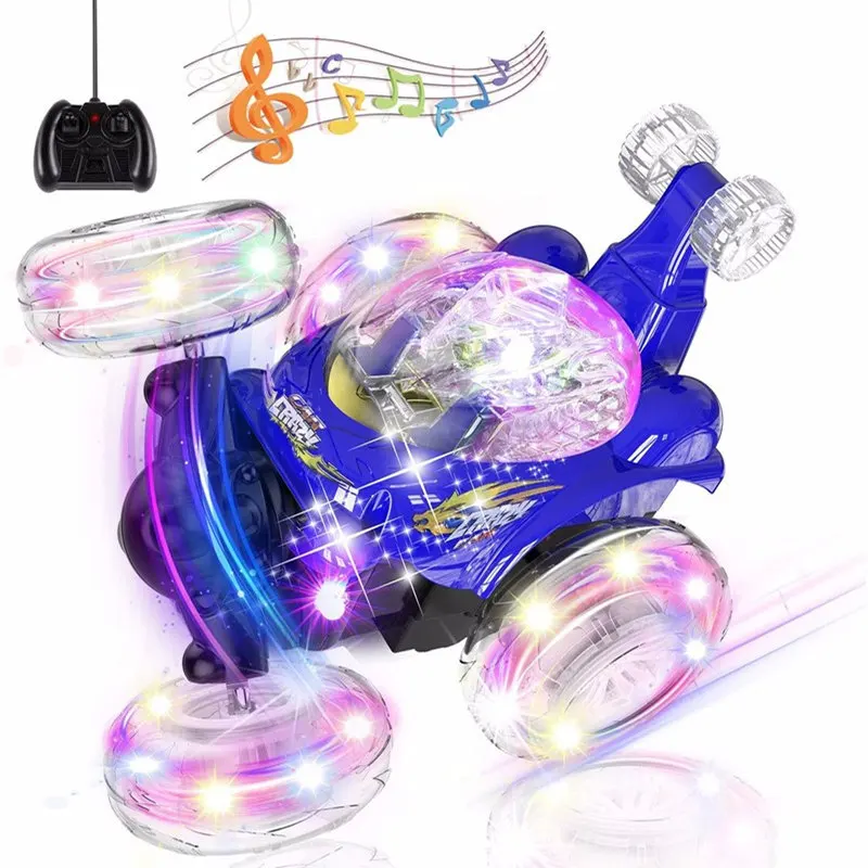 

RC Stunt Car High Speed Tumbling Vehicle 360 Degree Rotating Dual Mode Climbing Car with LED Light Music Remote Control Car Toys