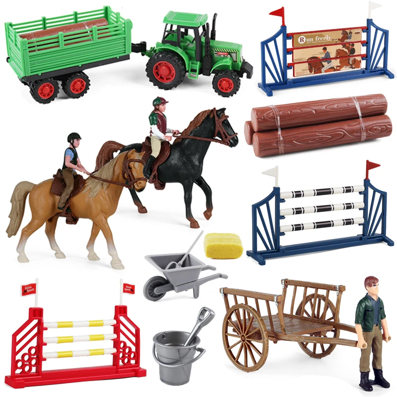 

Моделирование пастбища, модели гоночных лошадей, забор, ферма, инструменты, экшн-фигурка, твердая коллекционная кукла, обучающая игрушка для детей