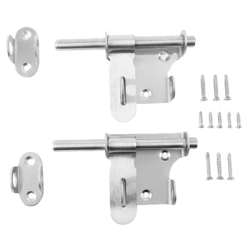 

2Pcs Slide Bolts Lock Stainless Steel Latch Heavy Duty Door Bolt Sliding Door Latch For Doors Gates Bathroom Pet Doors