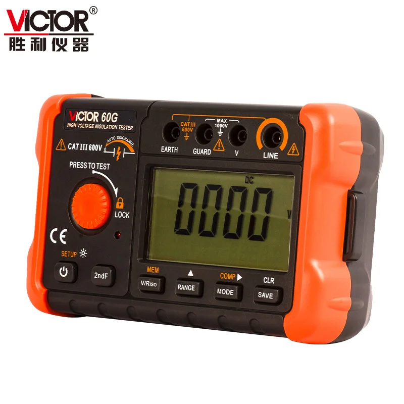 Victory Instrument 60G/60H/60F тестер сопротивления изоляции измеритель цифровой мегаомметр