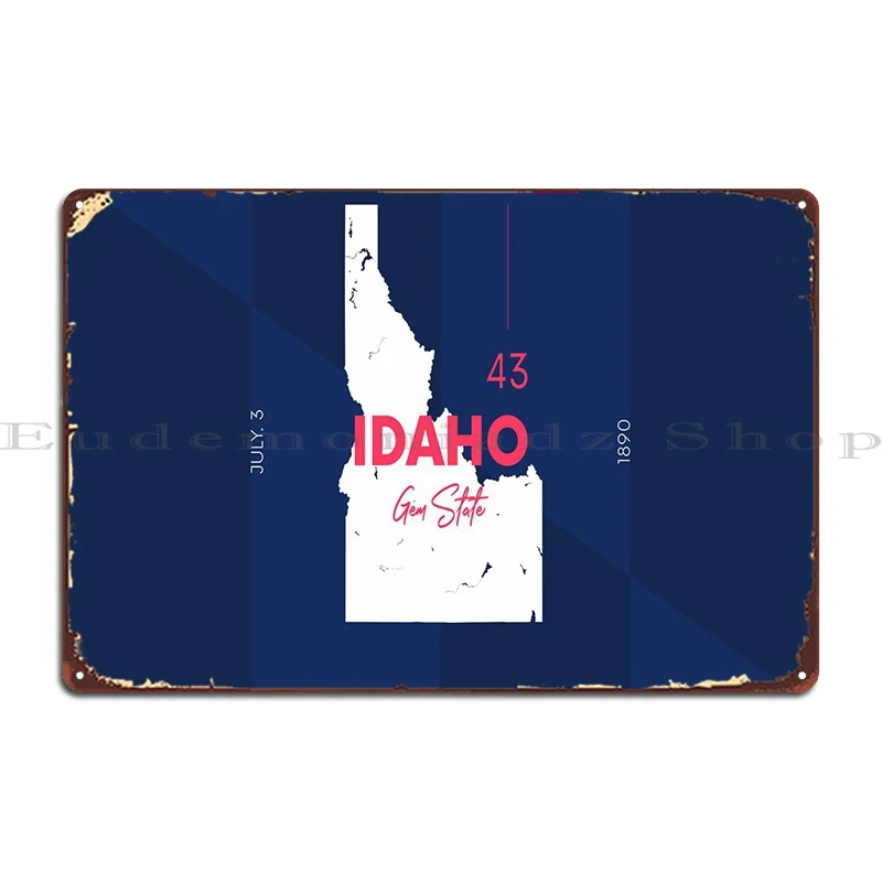 Карта Айдахо, металлический знак, винтажные гаражные таблички, Настенная роспись, Настенный декор, оловянный знак, плакат