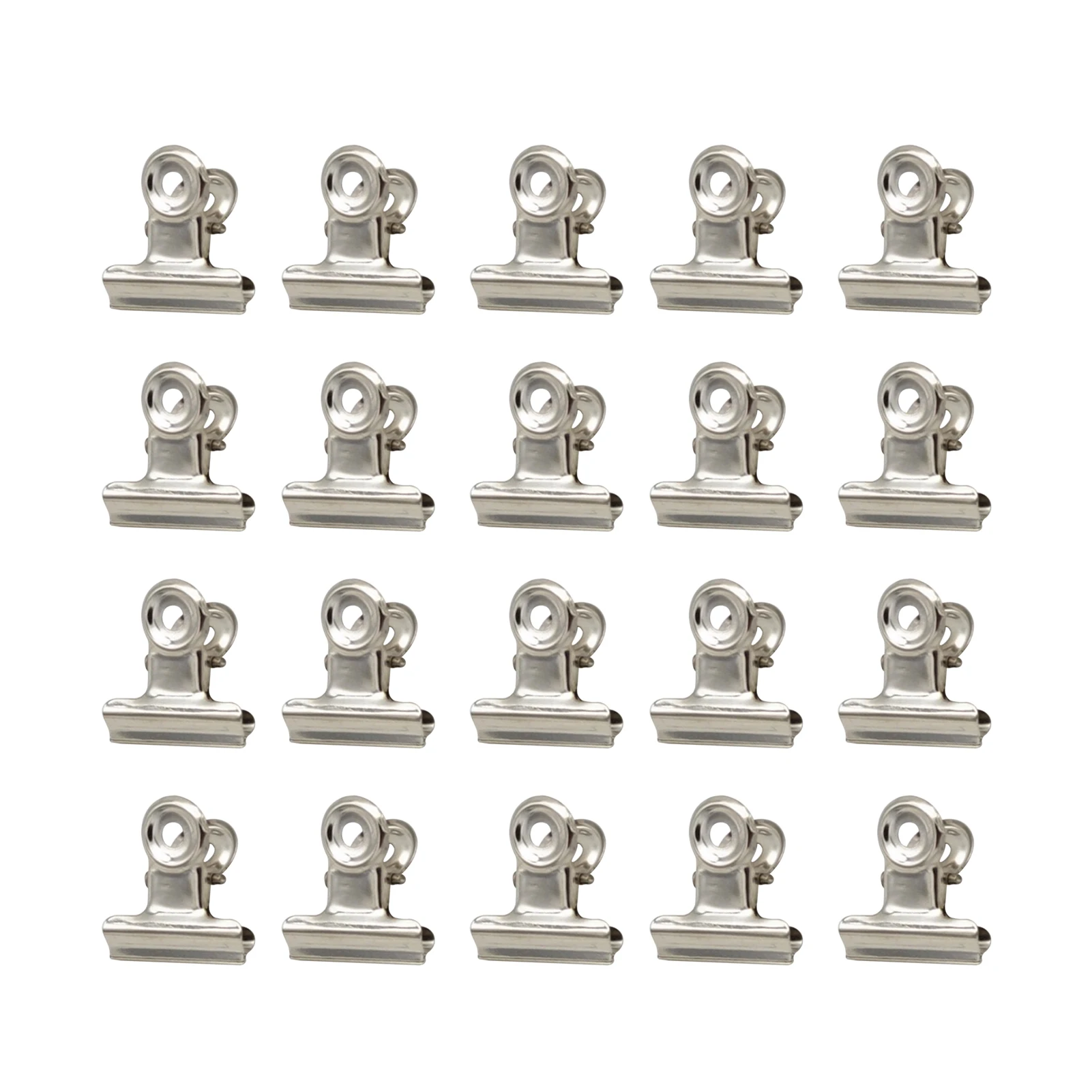

20pcs Stainless Steel Food Snack Bag File Photography Reusable Home Office Durable Picture Holder Paper Clamp Metal Clip School