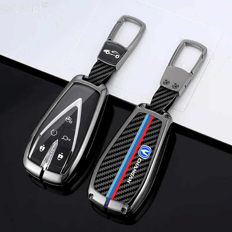 

Carbon Fiber Car Key Cover Case Shell Holder Protector For Changan CS35PLUS CS55PLUS CS75PLUS 2019 2020 3/4/5 Button Accessories