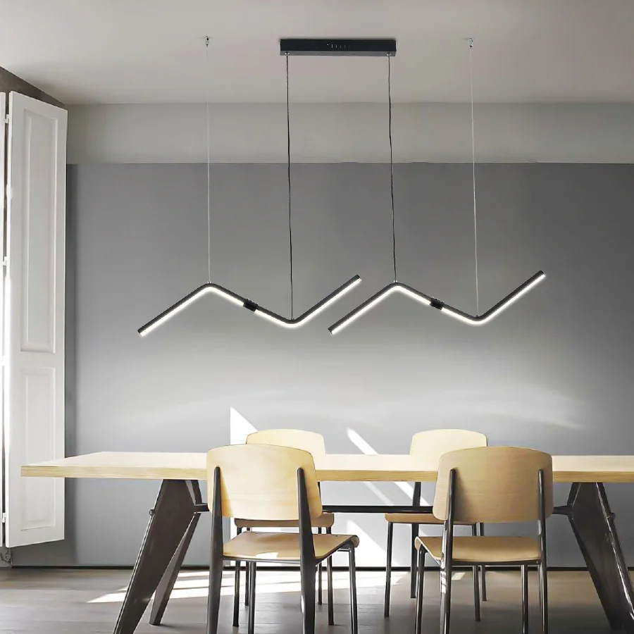 

Minimalism Gold/Black Finished Modern Led Chandelier For Dining Room Kitchen Room Bar Shop Hanging Chandelier Fixtures 100-260V