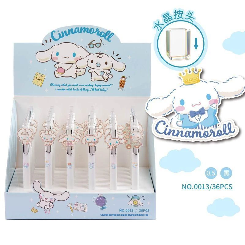 

36 шт./коробка Sanrio Cinnamoroll мультяшный пресс-ручка Милая ученическая девушка письменные принадлежности красивые тонкие школьные принадлежности
