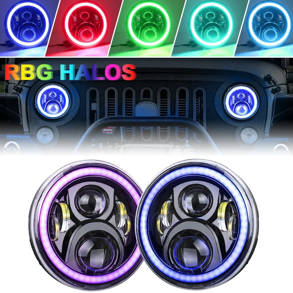 

Светодиодная RGB-лампа для автомобильных фар, 7 дюймов, 12 В