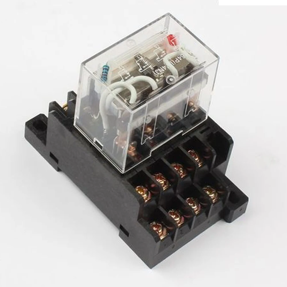 

LY4NJ HH64P AC 110V 220V DC 12V DC 24V 14PIN 10A Silver Contact Power Relay Coil 4PDT With Socket Base LY3NJ HH62P LY2NJ