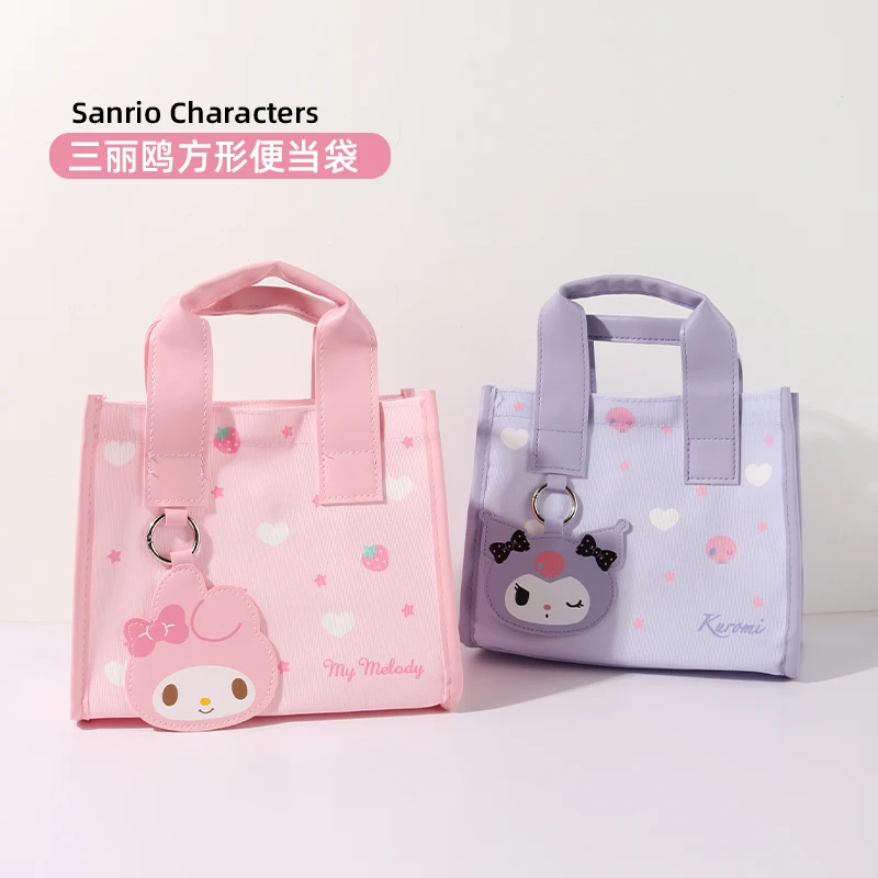

Kawaii Sanriod Anime Hobby Mymelody Kuromi Cinnamoroll Bento Bag with Rice Storage Bag Tote Canvas Bag Gift for Girlfriend