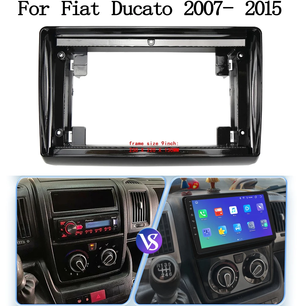 

9inch 2din Car audio Frame Fasica For Fiat Ducato Peugeot Boxer Citroen Jumper 2007- 2015 car Radio panel Dash Fitting Panel Kit