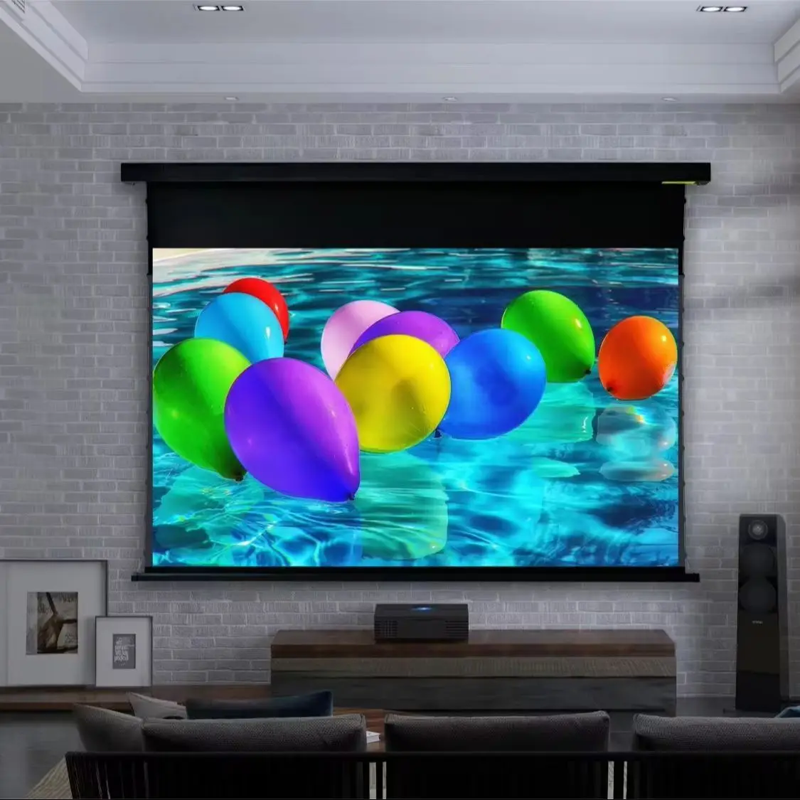 8K выдвижной экран проектора с моторизованным натяжением