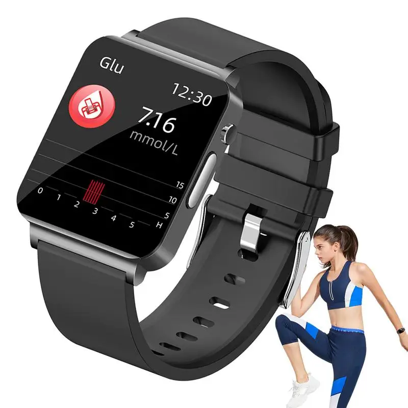 

Blood Glucose Smart Watch Non-Invasive Smart Fitness Monitor With LED Display Sleep Pedometer Blood Sugar And Oxygen Tracking