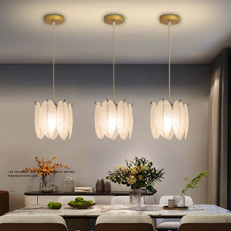 

LED pendant lamp Creative Modern Kitchen Dining Room Bedroom Suspension Home Decor Glass Fixture Light