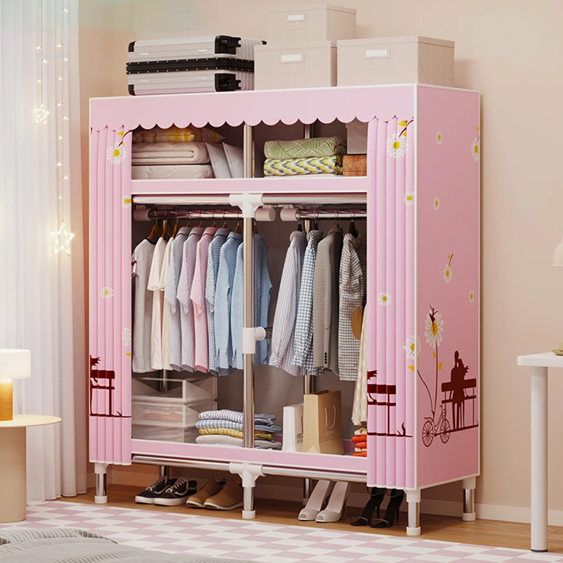 Простые тканевые шкафы для хранения дома спальни аренды маленькие подвесные