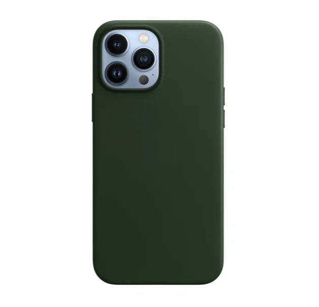 

Магнитный чехол из натуральной кожи с анимацией для iPhone 13, чехол для телефона iPhone13 Mini 13 pro max, черно-зеленый