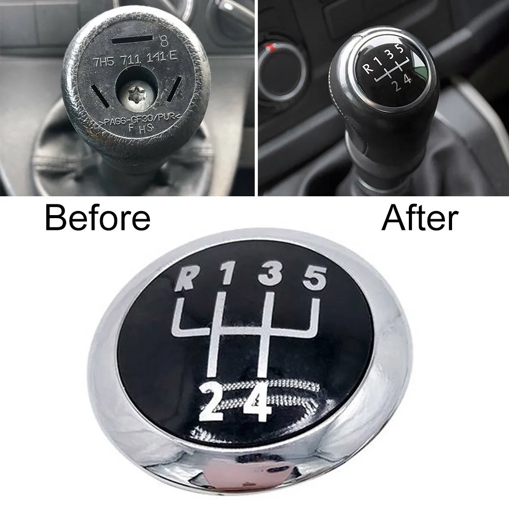 

Badge Emblem Gear Knob Cap Decorative Stickers Transporter ABS Plastic