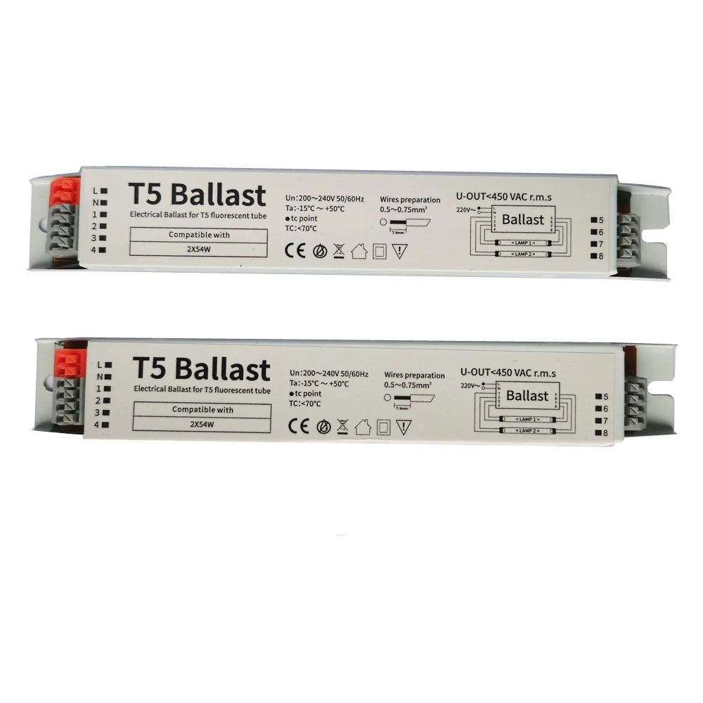 Высокомощная неоновая лампа T5 2x54 Вт 54 220-240 в 50/60 Гц флуоресцентная с мгновенным