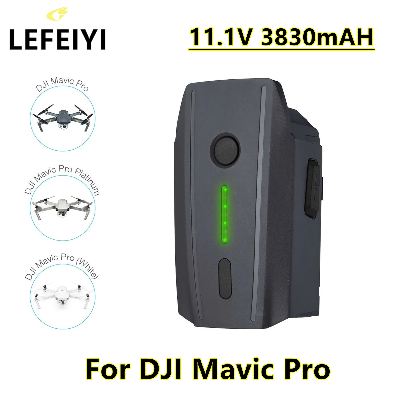 

LEFEIYI 11.1V 3830mAH For DJI Mavic Pro / Platinum /White Intelligent Flight LiPo 3S Battery