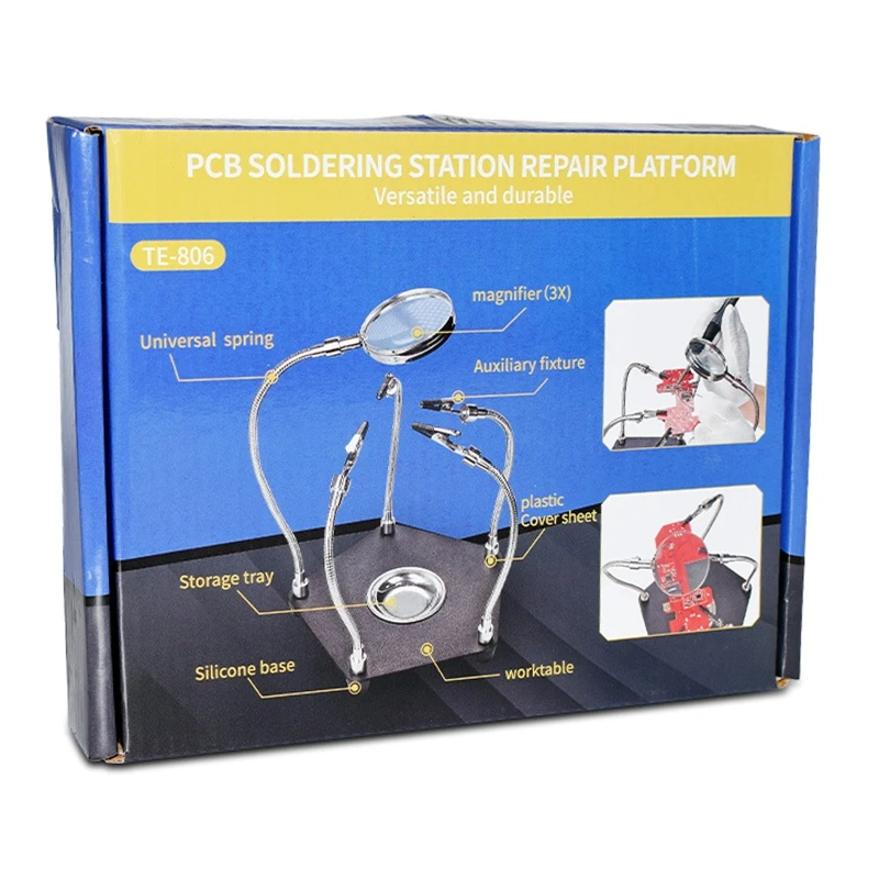 

Soldering Tool PCB Holder Flexible Metal Arms Helping Hands Crafts Jewelry Hobby Workshop Station Non-Slip Weighted Base