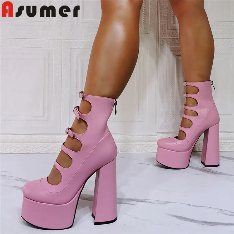 

ASUMER 2022 Plus Size 36-47 New Fashion Platform Shoes Women Extreme High Heels Shoes Solid Spring Ladies Dress Pumps