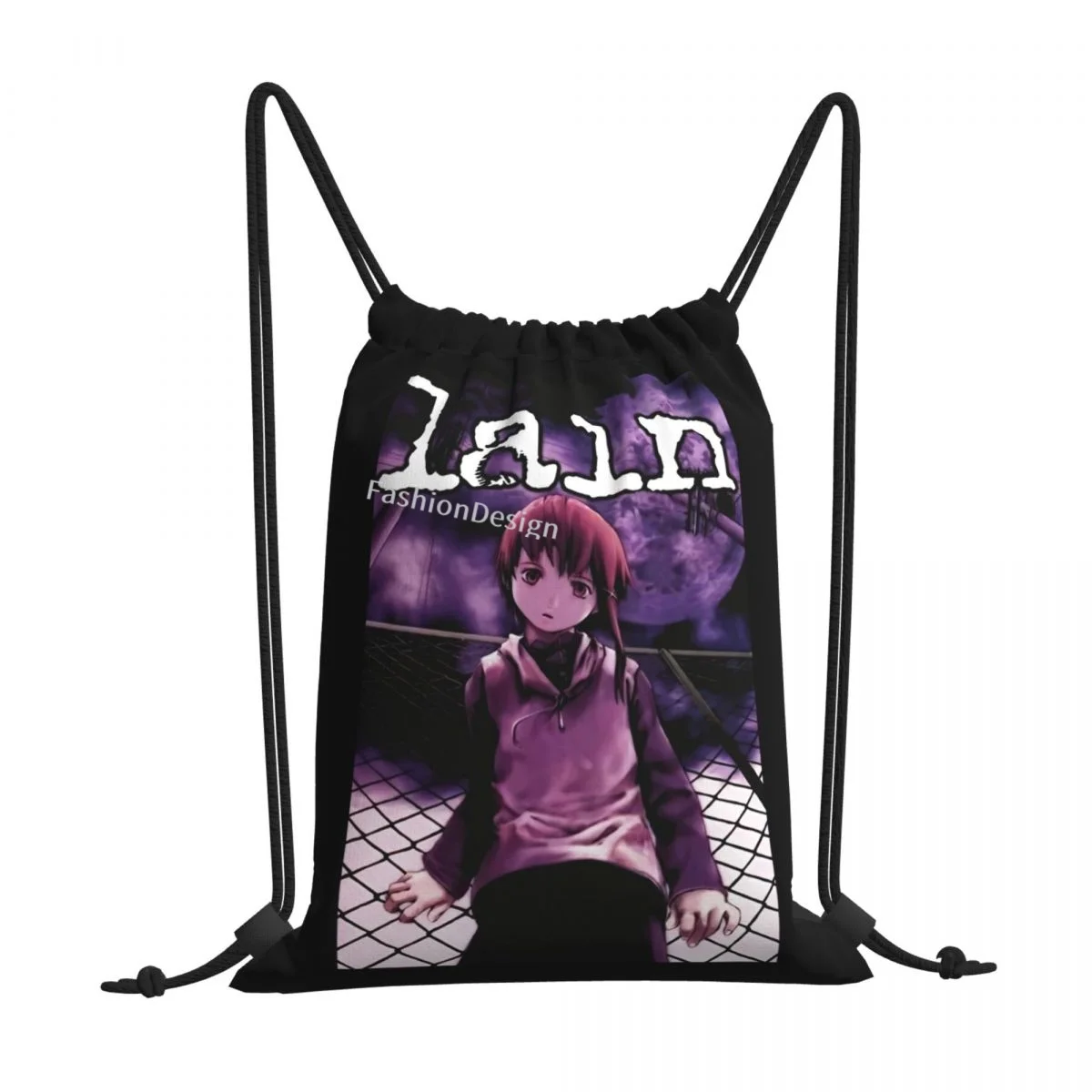 

Poster Serial Experiments Lain Anime Kawaii Drawstring Bags School Shoe Clothes Storage Multi-function Portable Rucksack Pouch