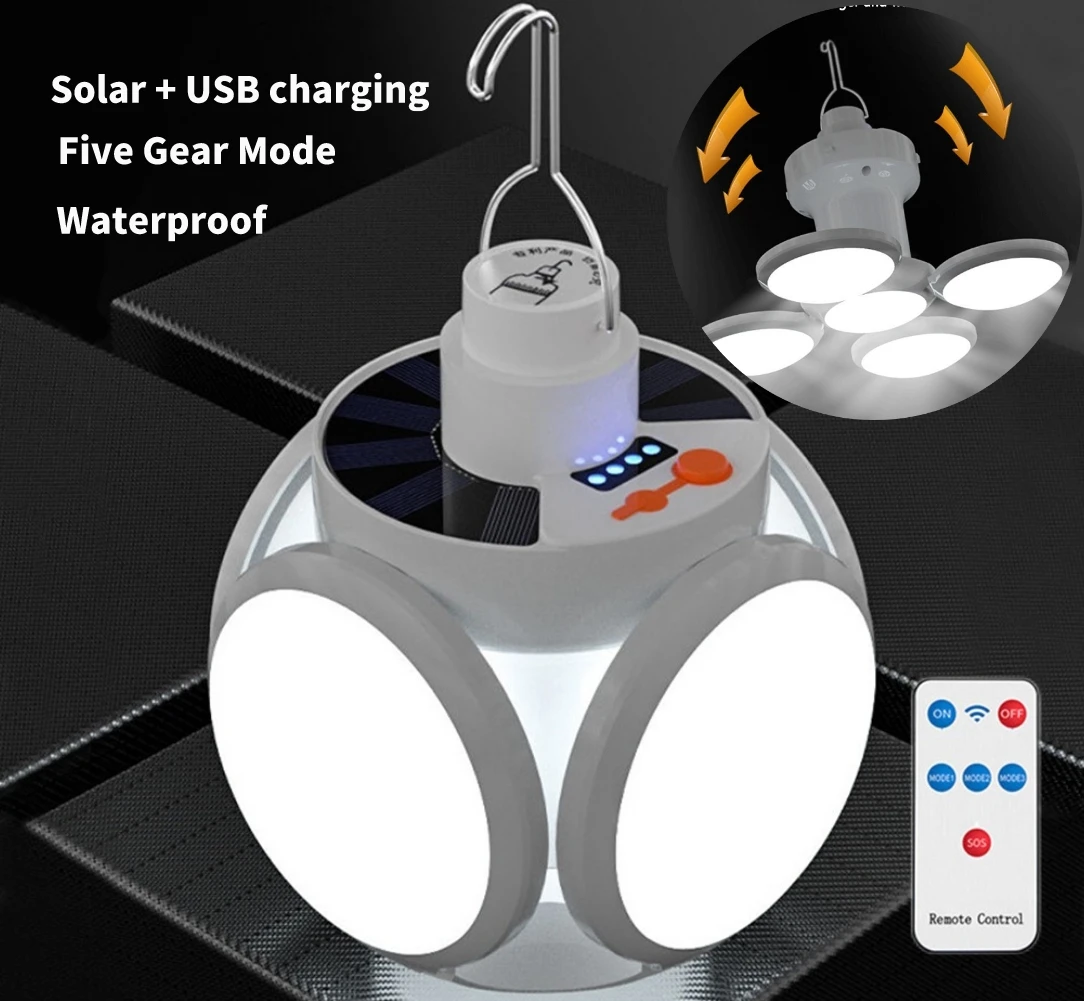 

Уличная походная палатка светодиодный ная лампа на солнечной батарее для футбола, поисковый светильник с зарядкой от USB, постоянный ток, пор...
