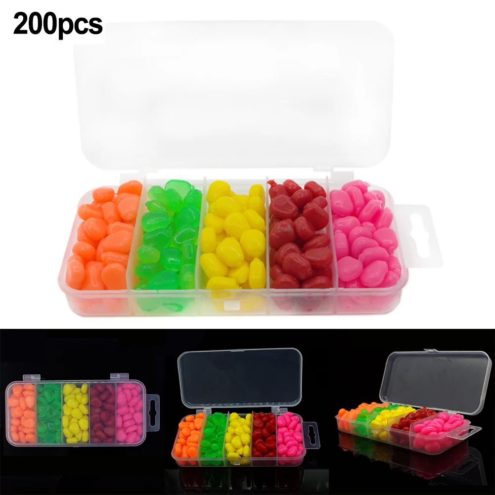 

200PCS/lot Flavor Floating Corn Kernels Taste Flavor Articulated Bait Silicone Artificial Baits 1cm 0.3g Soft Fishing Lure
