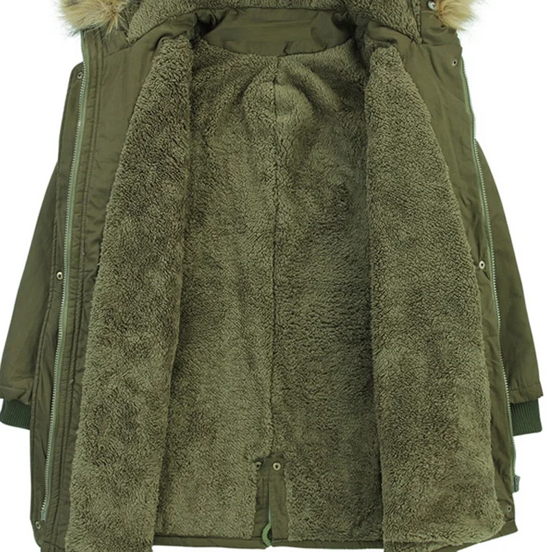 

Russian Winter Women Jacket and Coats Hooded Velvet Parkas Lady 4XL Military Style Army Green Windbreaker Female Casaco Feminino