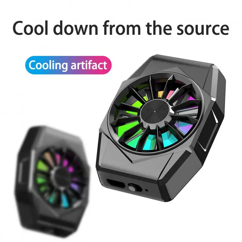 

X11 Portable Universal Magnetic Mobile Phone Cooling Fan Fr Pubg Cooler W/ RGB Colorful Breathing Light For IOS Android Radiator