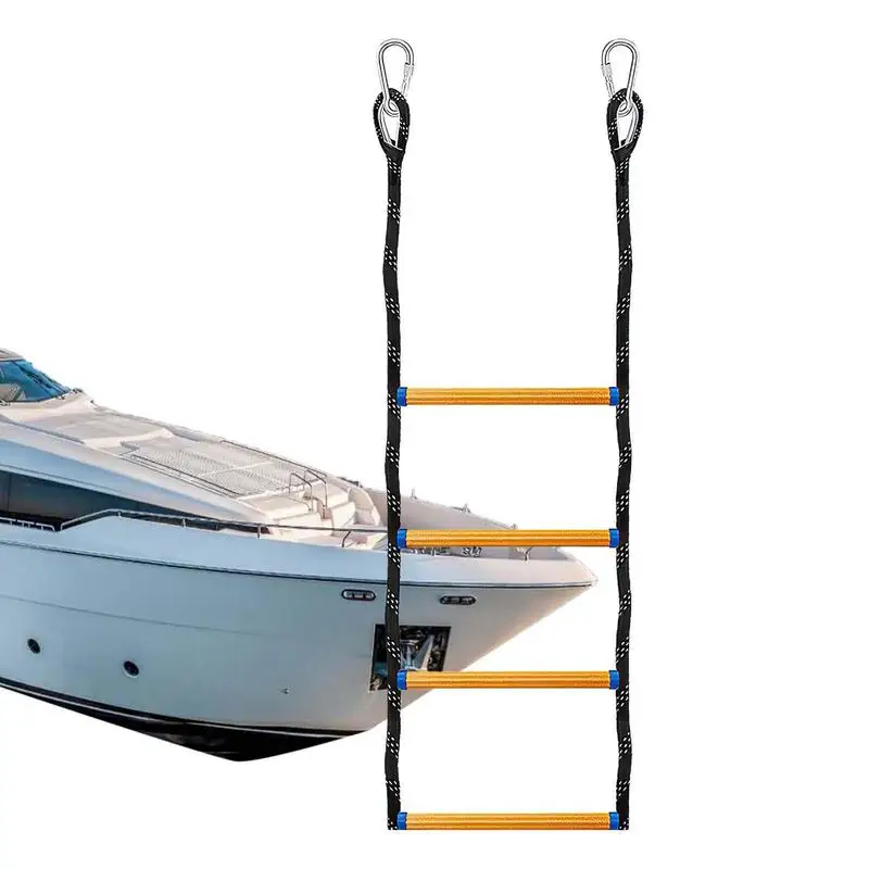 

Assist Boarding Rope Ladder For Yacht, Inflatable Boat, 49cm 4 Step Boat Rope Ladder, Hanging Ladder Portable Foldable Removable