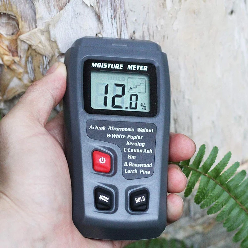 

Digital Wood Moisture Meter EMT01 Professional 0~99.9% Timber Hygrometer Portable Tool LCD Display Timber Damp Detector