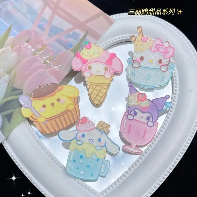 

Kawaii Sanrio Hello Kitty Kuromi Mymelody Cinnamoroll Pom Pom Purin Hairpin Headgear Clip Duckbill Clip Christmas Gift For Girls