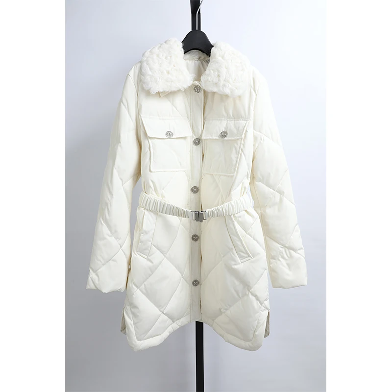Aw Clothing 24 зима Южная Корея бренд M женская одежда серия пояс с меховым воротником