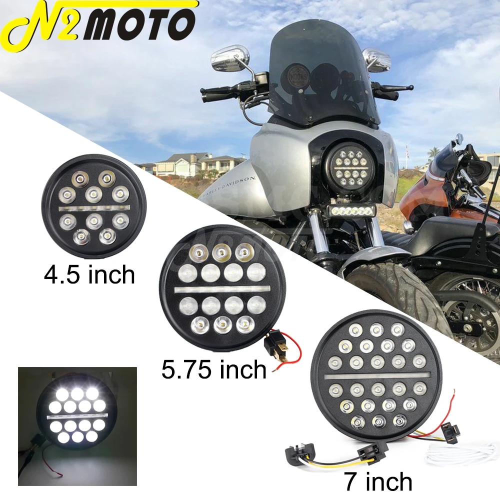 

Налобный фонарь с проекцией, 4,5/5,75/7 дюймов, для Harley Sportster XL Dany Iron 883 Street Bob FXDB