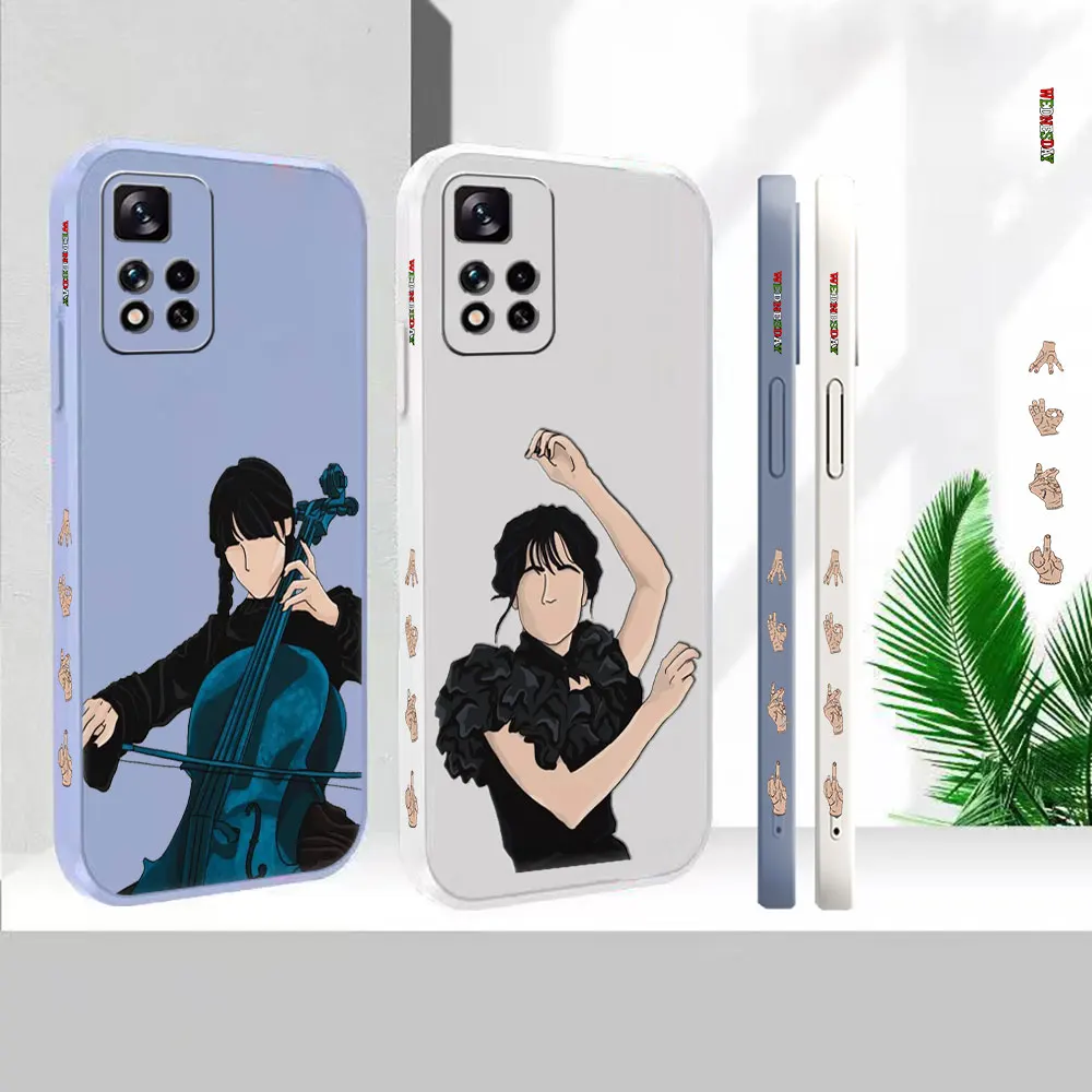 

Liquid Silicone For Redmi Note 12 11 11T 11R 11E 11S 11T 10 10T 9 9S 9T 8 7 7S Pro Plus Max 5G Cover Wednesday Luxury Case Funda
