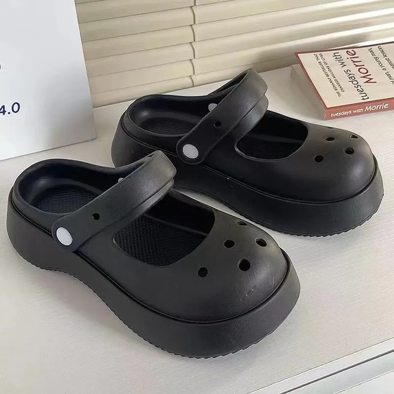 Women's Low Heels Eva Slippers Flat Beach Kawaii Platform Outdoor Summer Women Sandals Fashion Round Toe Comfortable Shoes