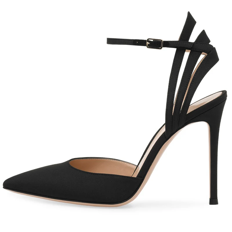 

2022 New Spring Women Stiletto High Heel Pumps Ankle Strap Sandals Bridal Evening Party Fashion Lady Pointed Toe Shoes 4-CHC-26