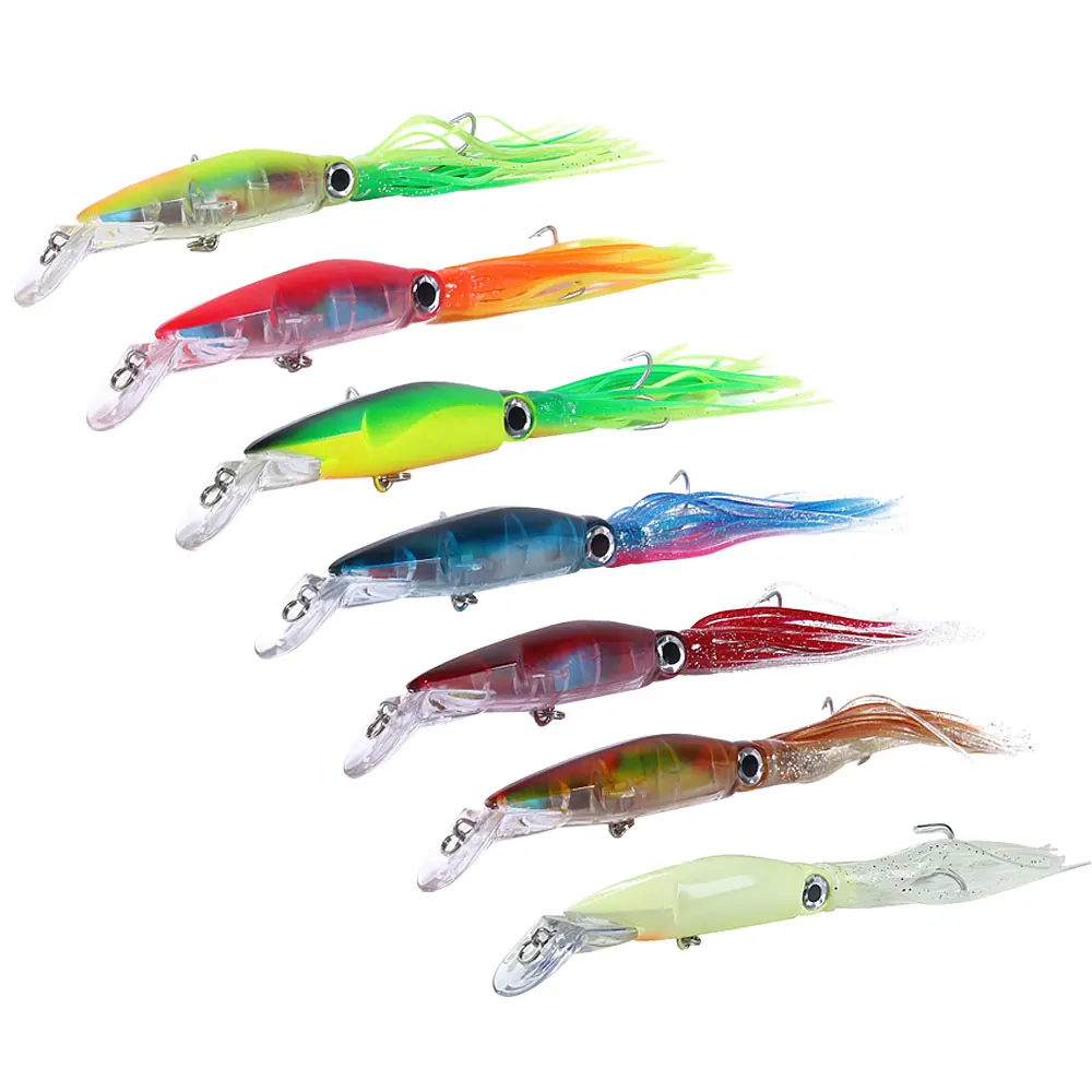 

1PCS Luminous Hard Fishing Lure Fish Bait 40g/16g Squid High Carbon Steel Hook Octopus Crank For Artificial Tuna Sea Allure Tool