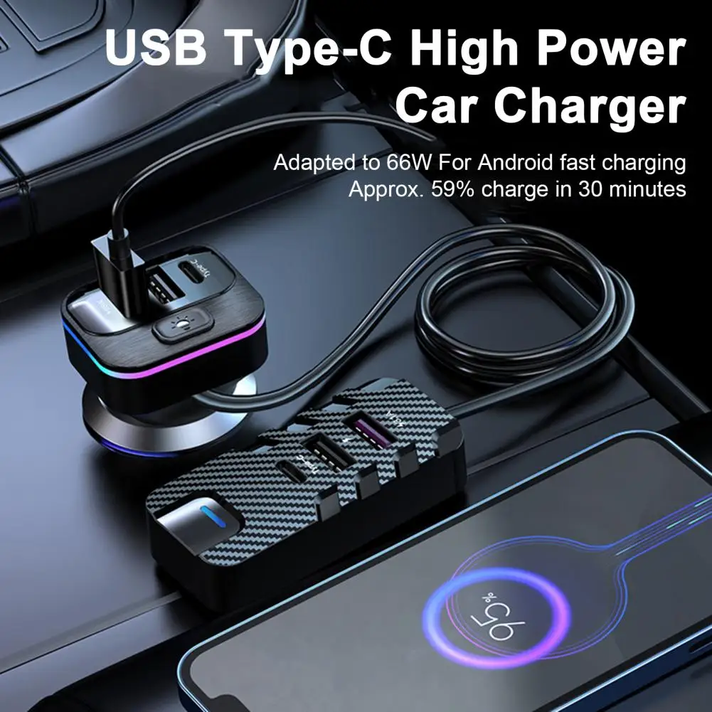 

Автомобильное зарядное устройство USB Type-C, 5 В, 3,1 А, 66 Вт