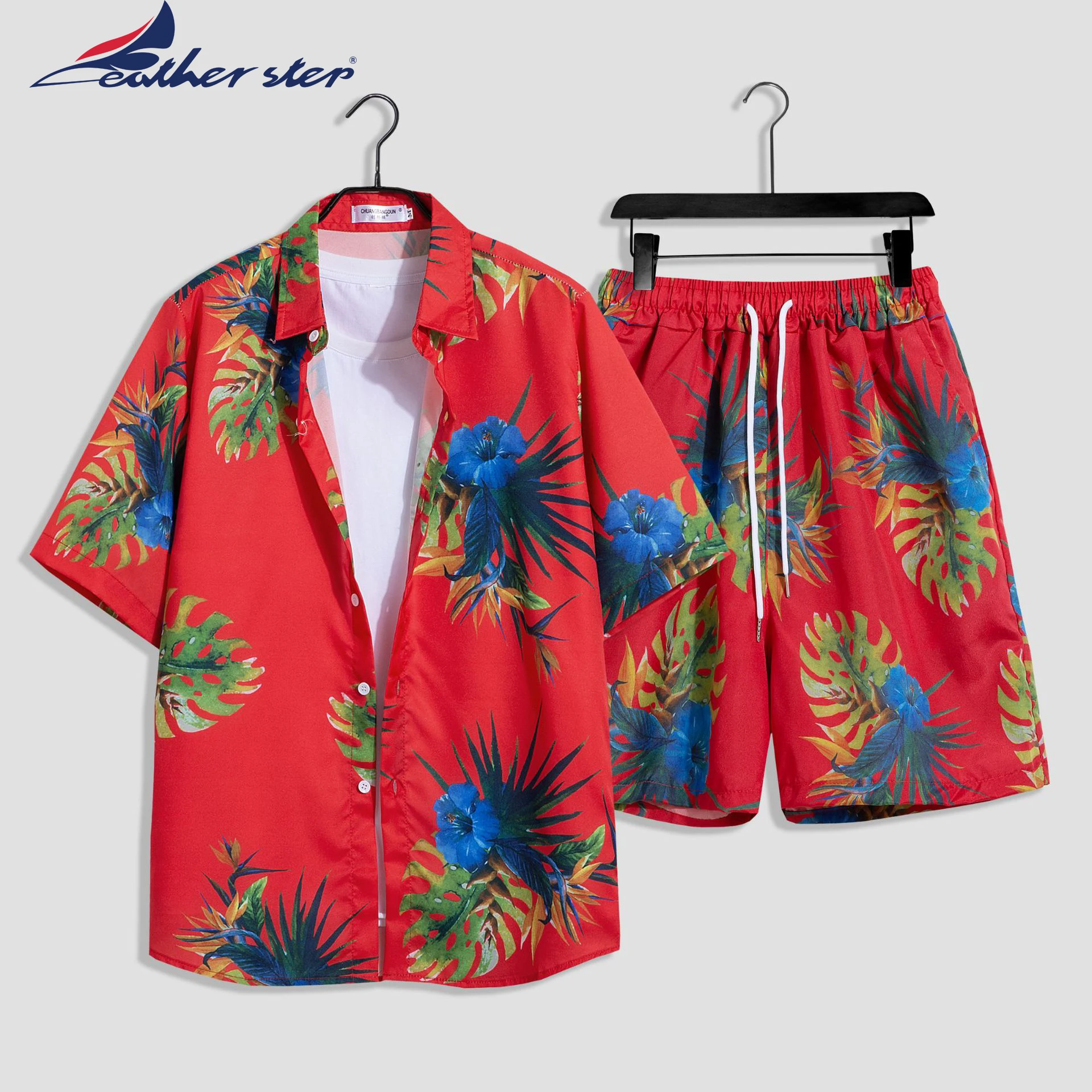 Male Set Short Sleeve Hawaiian Shirt And Shorts Summer Casual Floral Shirt Beach Two Piece Suit 2023 New Fashion Men Sets M-3XL