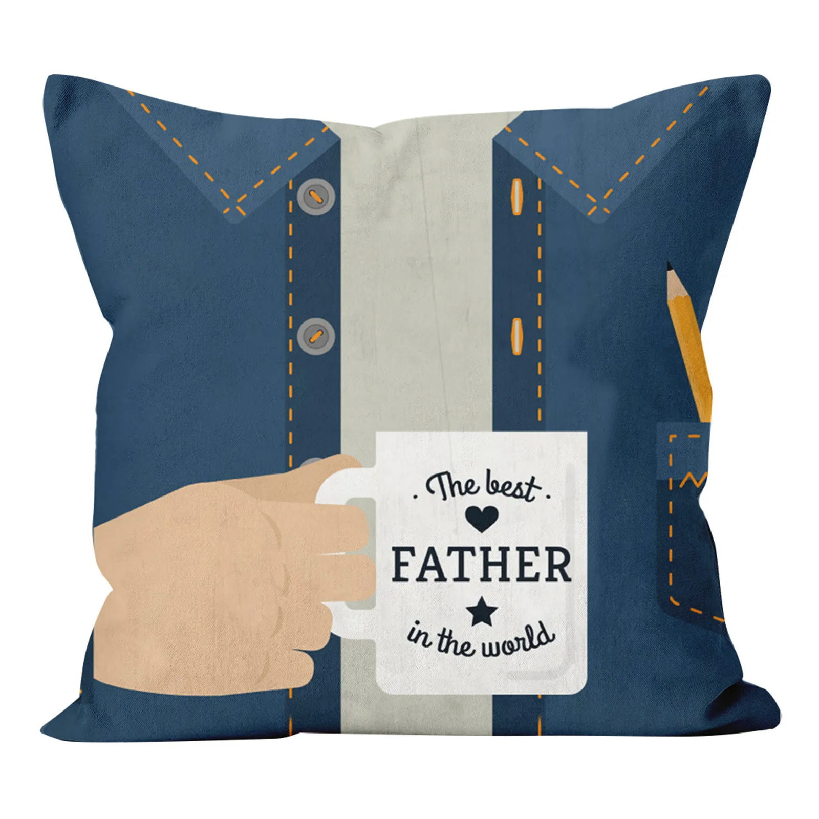 

Father'S Day Pillow Covers 18x18 Inches Decorative Throw Pillow Covers Farmhouse Linen Cushion Case For Home Living Room Decor