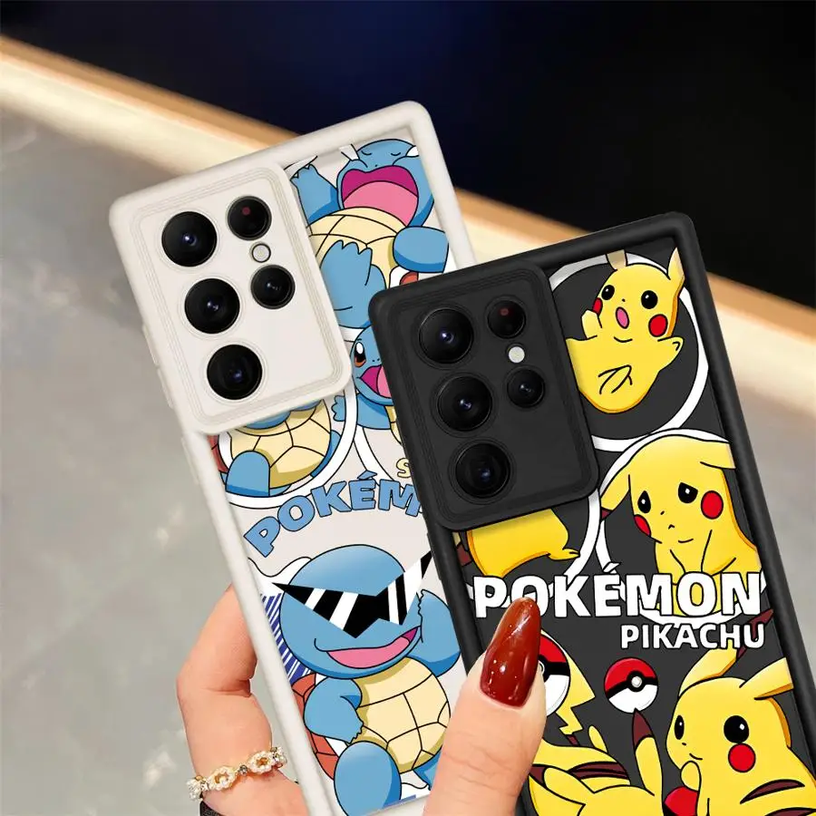 Фото Чехол для телефона Samsung Galaxy S26Ultra Note 20 Ultra S20 FE S23 S21 S25 S22 S26 Plus S24 ultra P-Pikachus And Squirtle №3
